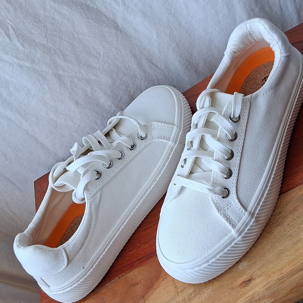 Quince Eco Cotton Canvas White Sneakers Size 6.5 Raw Natural Rubber - Picture 9 of 11